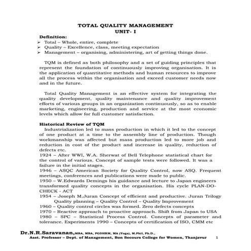  TOTAL QUALITY MANAGEMENT