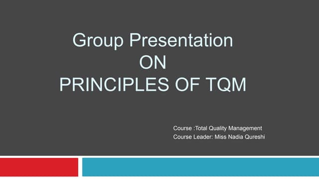  Principles of TQM