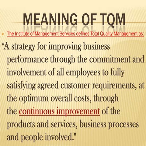 total quality management