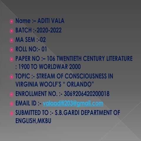 Twentieth Century Literature : 1900 to worldwar 2000