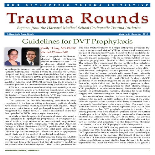 Guidelines for DVT Prophylaxis