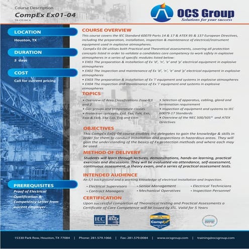 COMPEX TRAINING - OCS TRAINING INSTITUTE - COMPEX 01-04