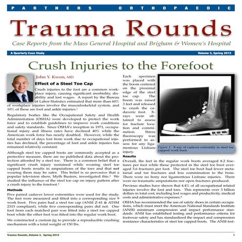 Crush Injuries to the Forefoot