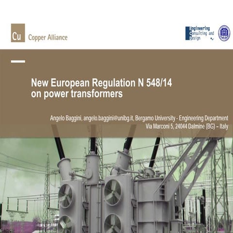 European Regulation N 548/14 on power transformers