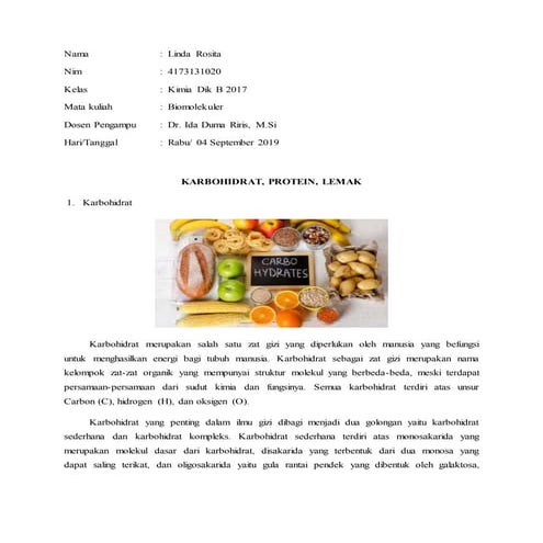 KARBOHIDRAT, PROTEIN, DAN LEMAK