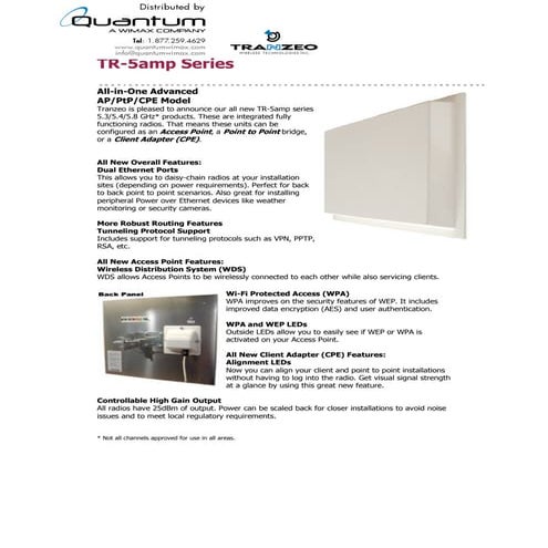 Tranzeo TR-5amp Series (quantumwimax.com)