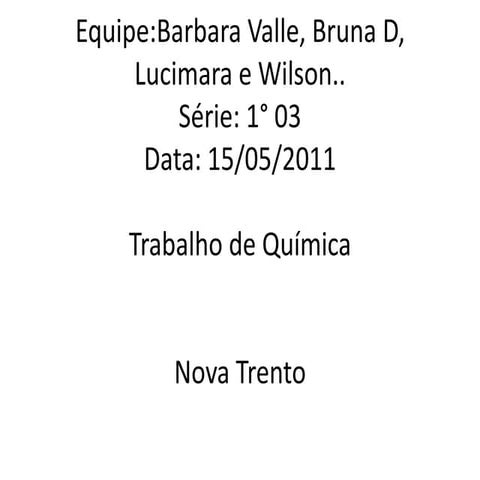 Traalho de quimica