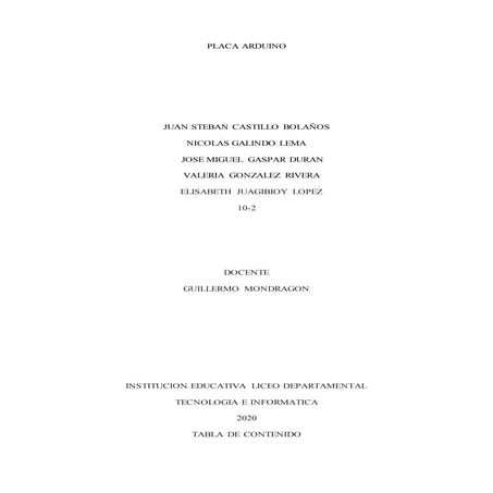 Trababajo sobre placa arduino