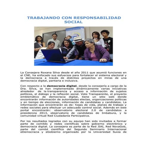 Trabajando con responsabilidad social 