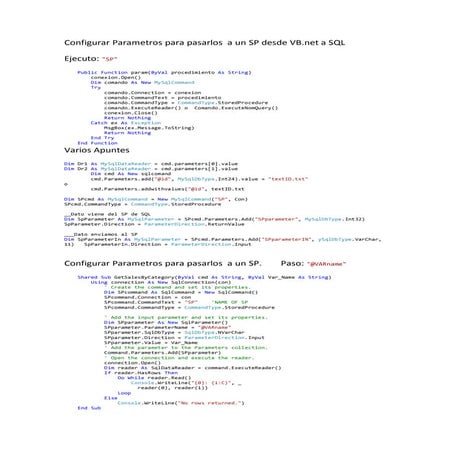 Trabajando con Procedimientos Almacenados y VB.Net
