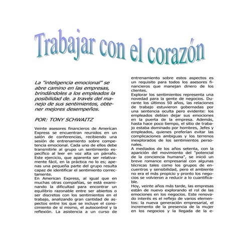 Trabajar con el corazón