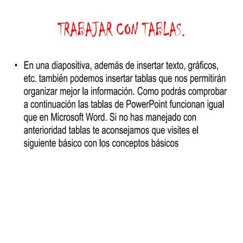 Trabajar con tablas