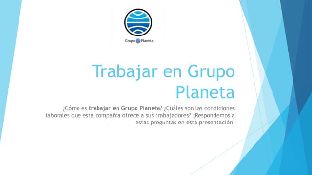 Trabajar Grupo Planeta