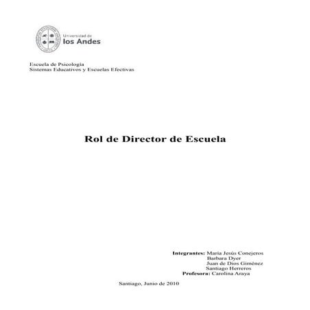  Rol de director de escuela