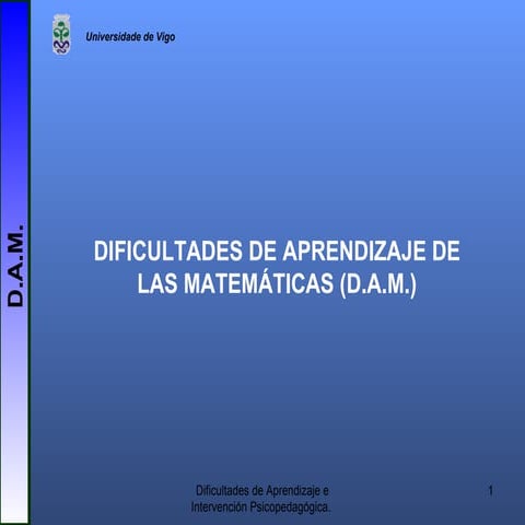 Dificultad de Aprendizaje de las Matemáticas