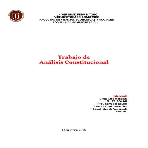 Trabajo de análisis constitucional