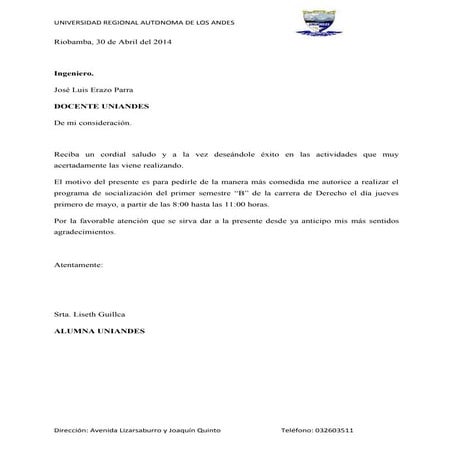 Redaccion de un oficio