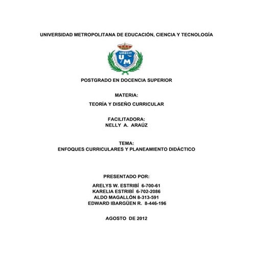 Analisis de enfoques curriculares UMECIT