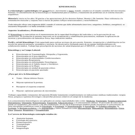 DEFINICION DE KINESIOLOGIA