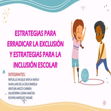 INCLUSION EN LA EDUCACION COMO ESTRATEGIAS | PPTX