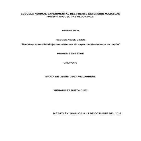 Trabajo aritmetica