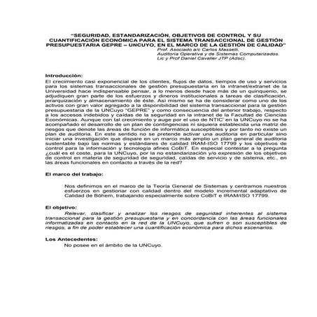 Trabajo Auditoría de Sistemas FCE 2006