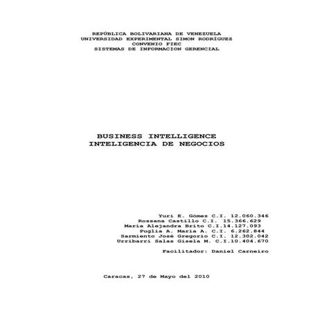 TRABAJO BUSINESS INTELLIGENCE