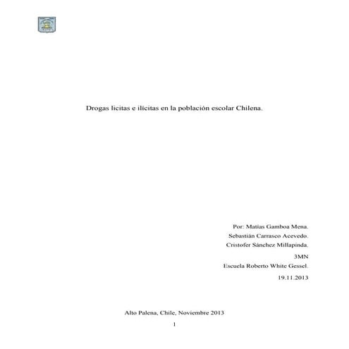 drogas y alcohol en chile