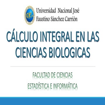 Cálculo Integral en las Ciencias Biológicas