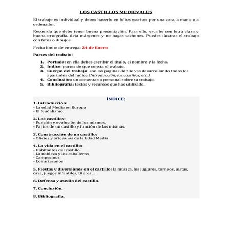 Trabajo Castillos Medievales | PDF