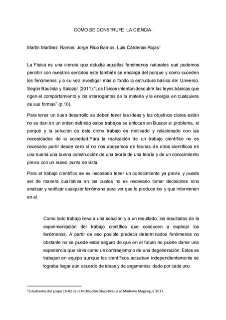 Trabajo científico.