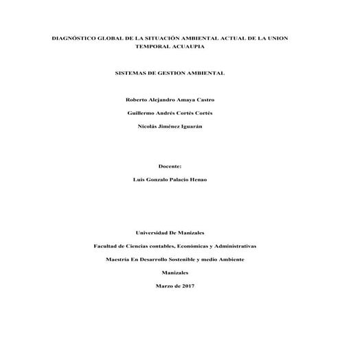 Trabajo colectivo  DIAGNÓSTICO  SGA