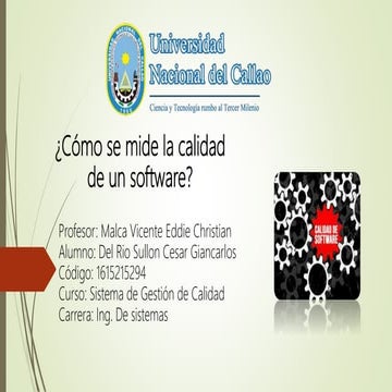 Como se mide la Calidad de software | PPTX