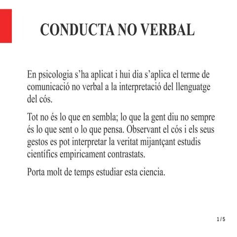 Trabajo conducta no verbal.