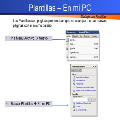 Trabajo con plantillas