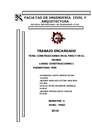 CONSTRUCCIONES EN EL PERU Y EN EL MUNDO