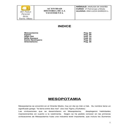 Trabajo de analisis historia de la vestimenta