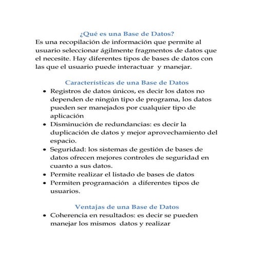 INTRODUCCION A LAS BASES DE DATOS - UNIDAD 1 | PDF