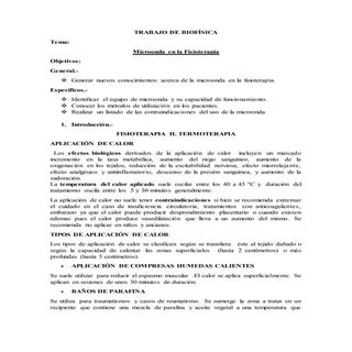 microonda en la fisioterapia