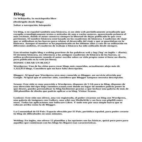 Algunos ejemplos de blogs | PDF