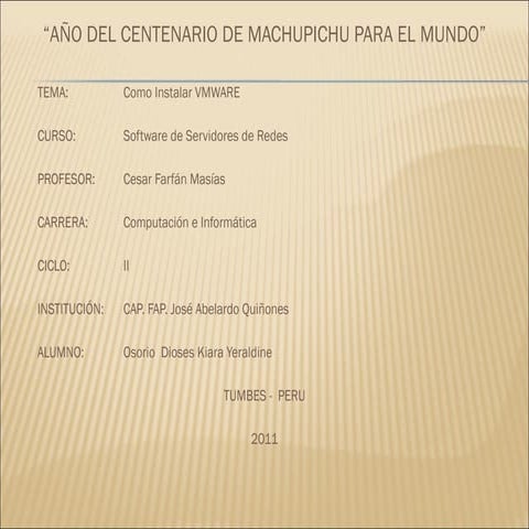 Trabajo de como instalar vmware