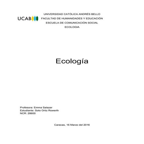 Trabajo de ecologia
