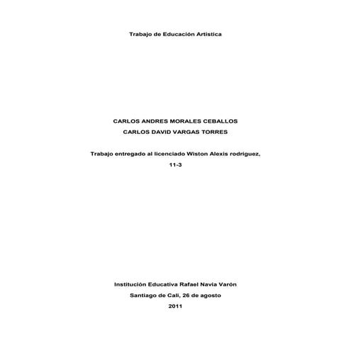 Trabajo de educación artística