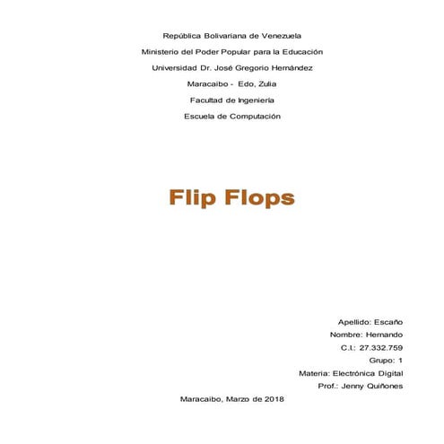Trabajo sobre Flip Flop