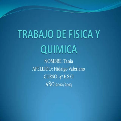 Trabajo de fisica y quimica