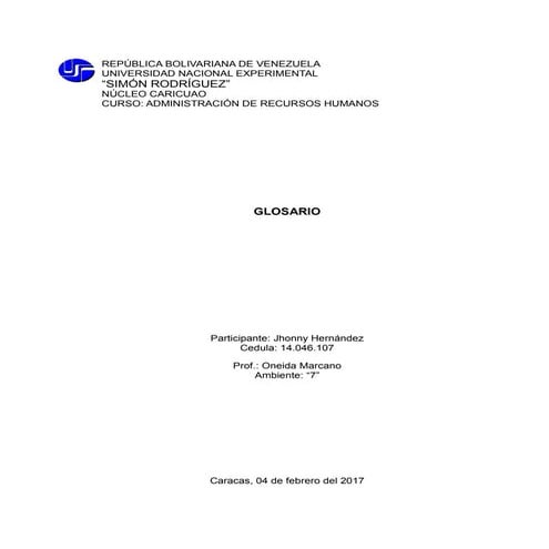 Trabajo de glosario rrhh