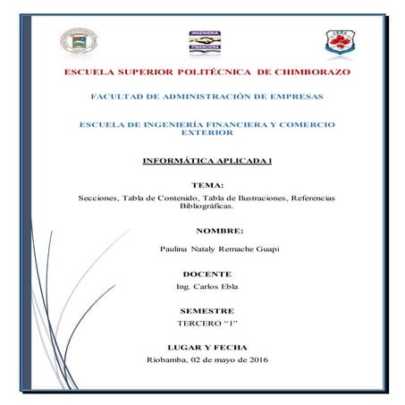 Tabla de Contenido, Tabla de Ilustraciones