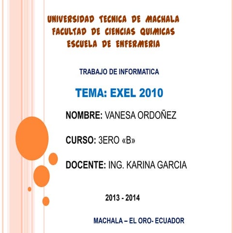 Trabajo de informatica excel
