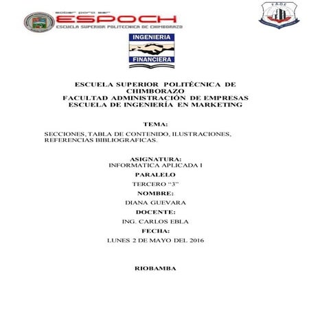 Trabajo de investigacion secciones