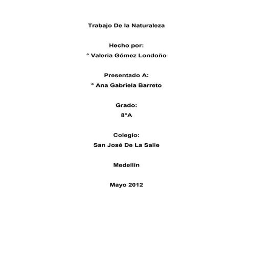 Trabajo de la naturaleza